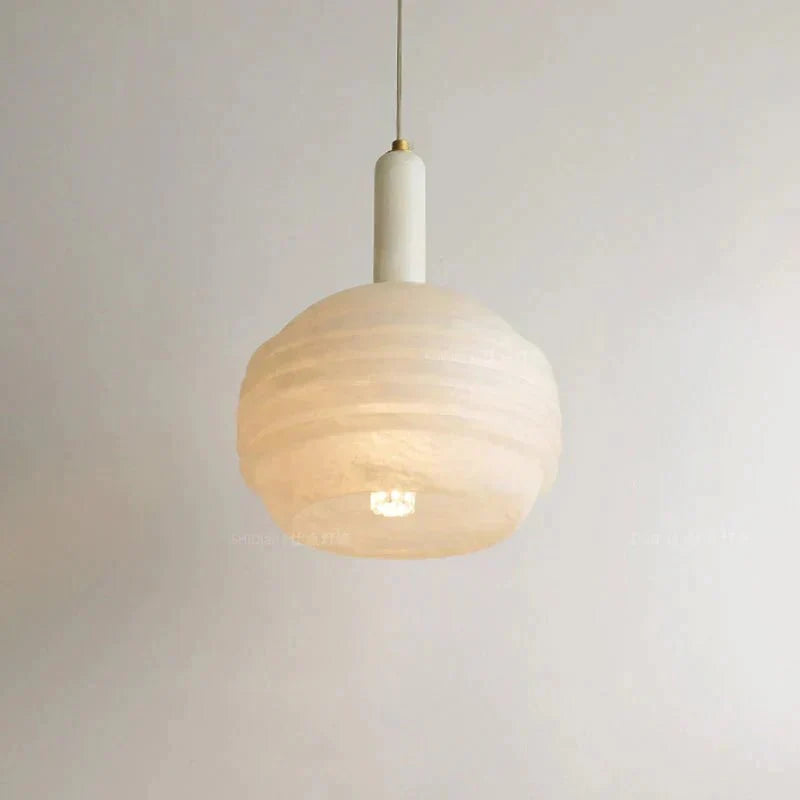Nina Modern Alabaster Pendant Light, Alabaster Pendant Lamp Besides Bed - Bcasivra