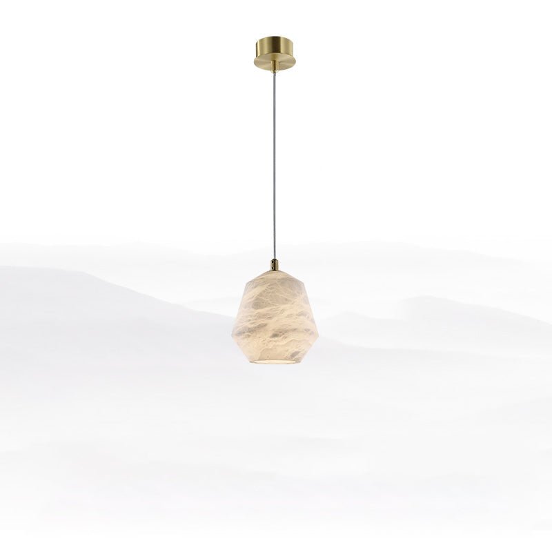 Nordic Alabaster and Brass Minimalist Pendant Light - Style Ecasivra
