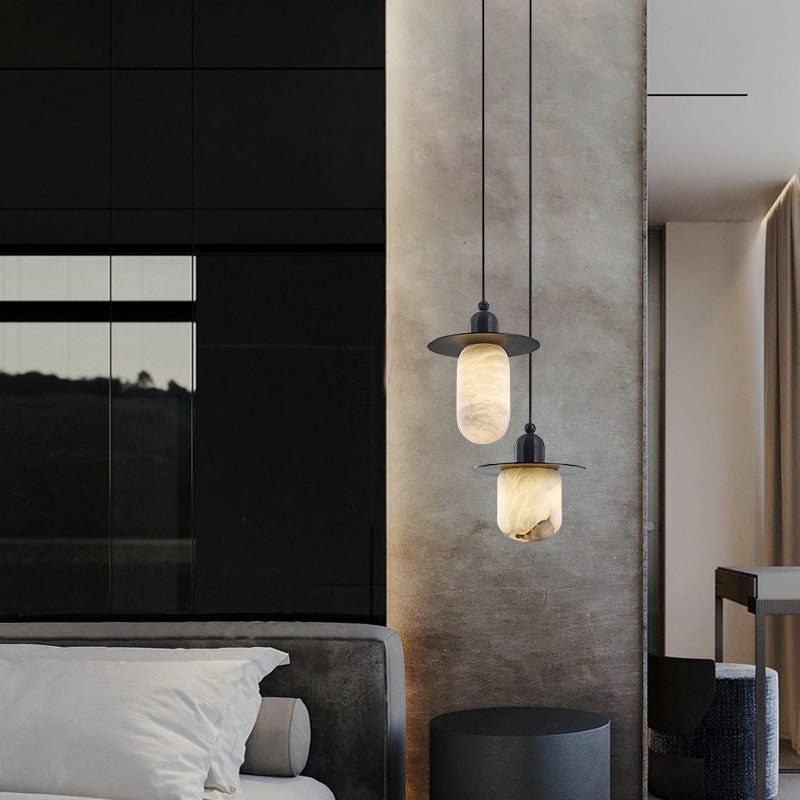 Nordic Alabaster and Brass Minimalist Pendant Light - Style Acasivra
