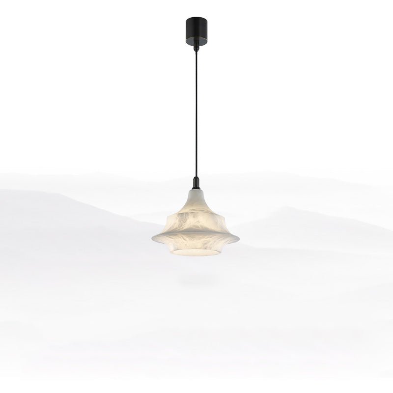 Nordic Alabaster and Brass Minimalist Pendant Light - Style Dcasivra