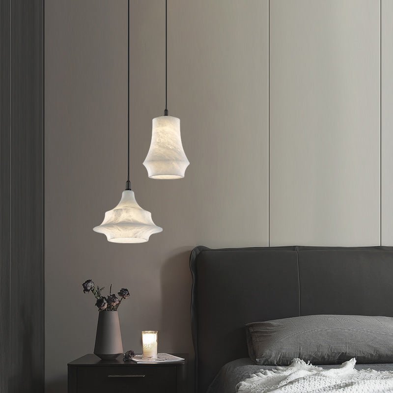 Nordic Alabaster and Brass Minimalist Pendant Light - Style Acasivra