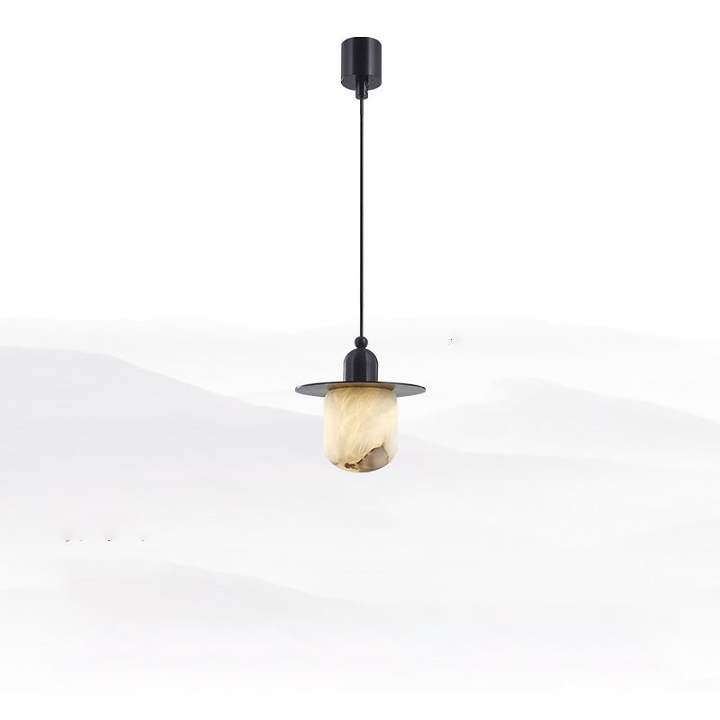 Nordic Alabaster and Brass Minimalist Pendant Light - Style Bcasivra