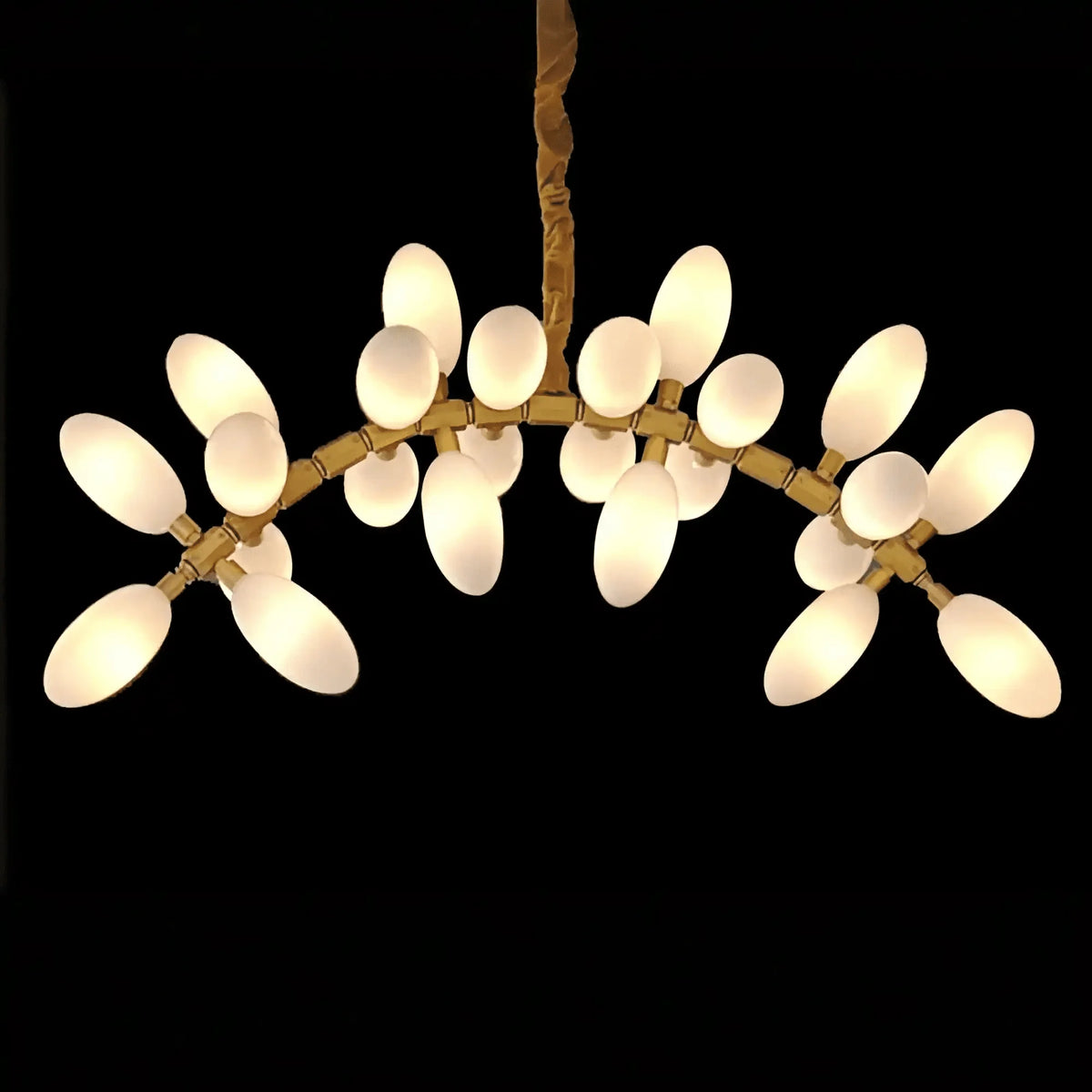 Nordic Art Long Magnolia alba Glass Ceiling Chandelier for Staircase/Hallway/Entryway Light Fixture-Chandeliers-casivra-casivra