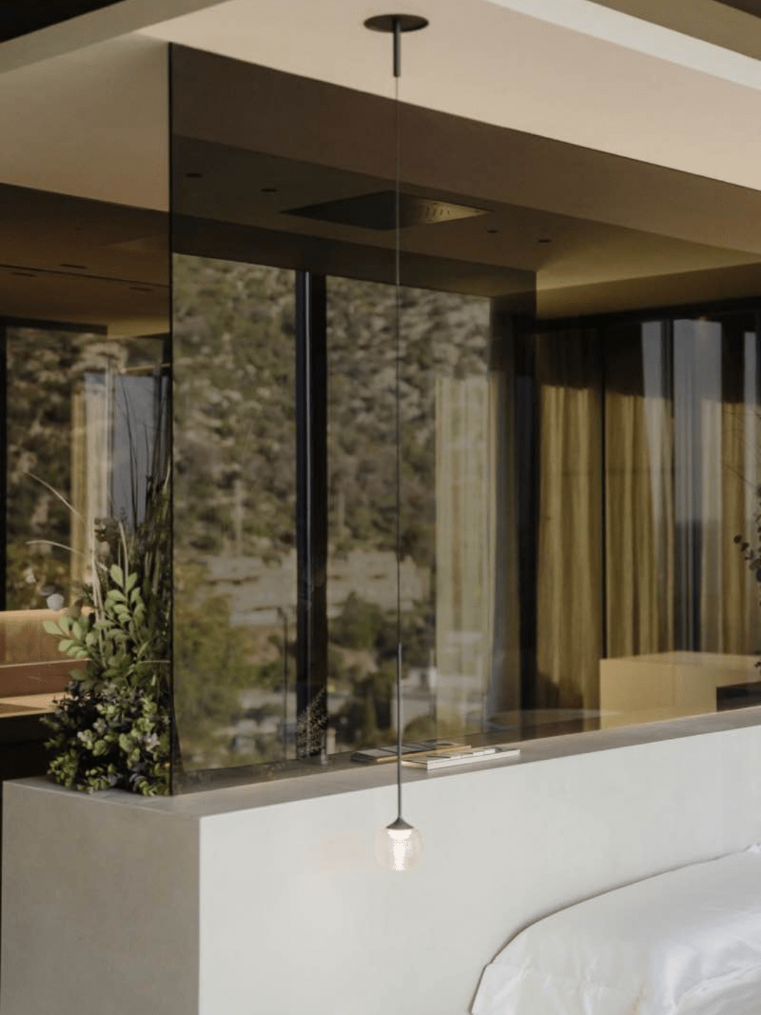 Nordic Minimalist Clear Ribbed Glass Globe Pendant Light - One LightMatte BlackWarm Lightcasivra