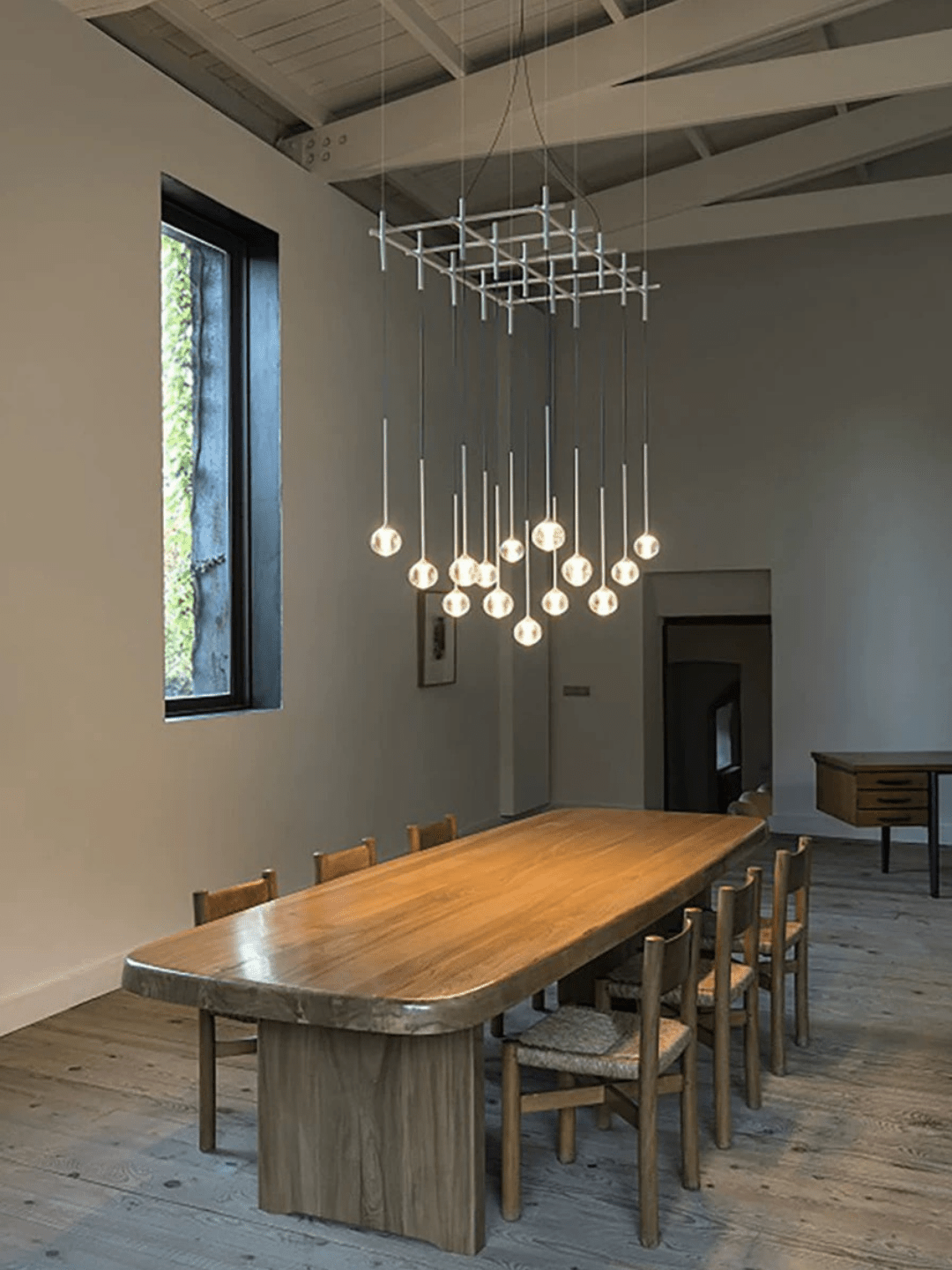 Nordic Minimalist Clear Ribbed Glass Globe Pendant Light - One LightMatte BlackWarm Lightcasivra