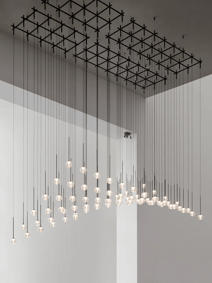 Nordic Minimalist Clear Ribbed Glass Globe Pendant Light - One LightMatte BlackWarm Lightcasivra