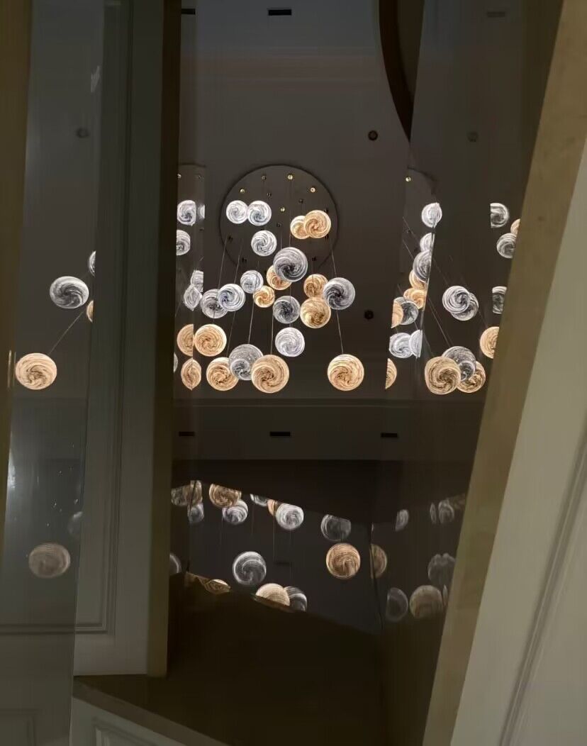 Nordic Planet Creative Long Ball Pendant Chandelier Staircase Foyer - 15 Lights: D23.6"*H98.4"casivra