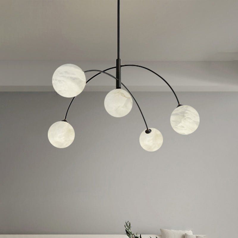 Nordic Postmodern Alabaster Arc Chandelier - Brasscasivra