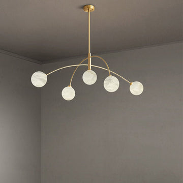 Nordic Postmodern Alabaster Arc Chandelier - Brasscasivra
