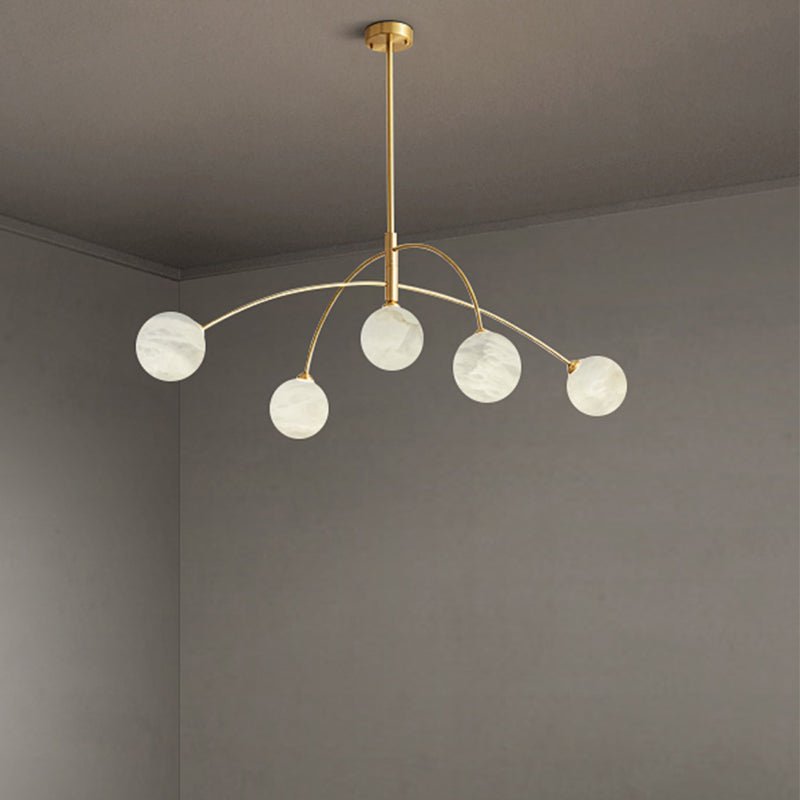 Nordic Postmodern Alabaster Arc Chandelier - Brasscasivra