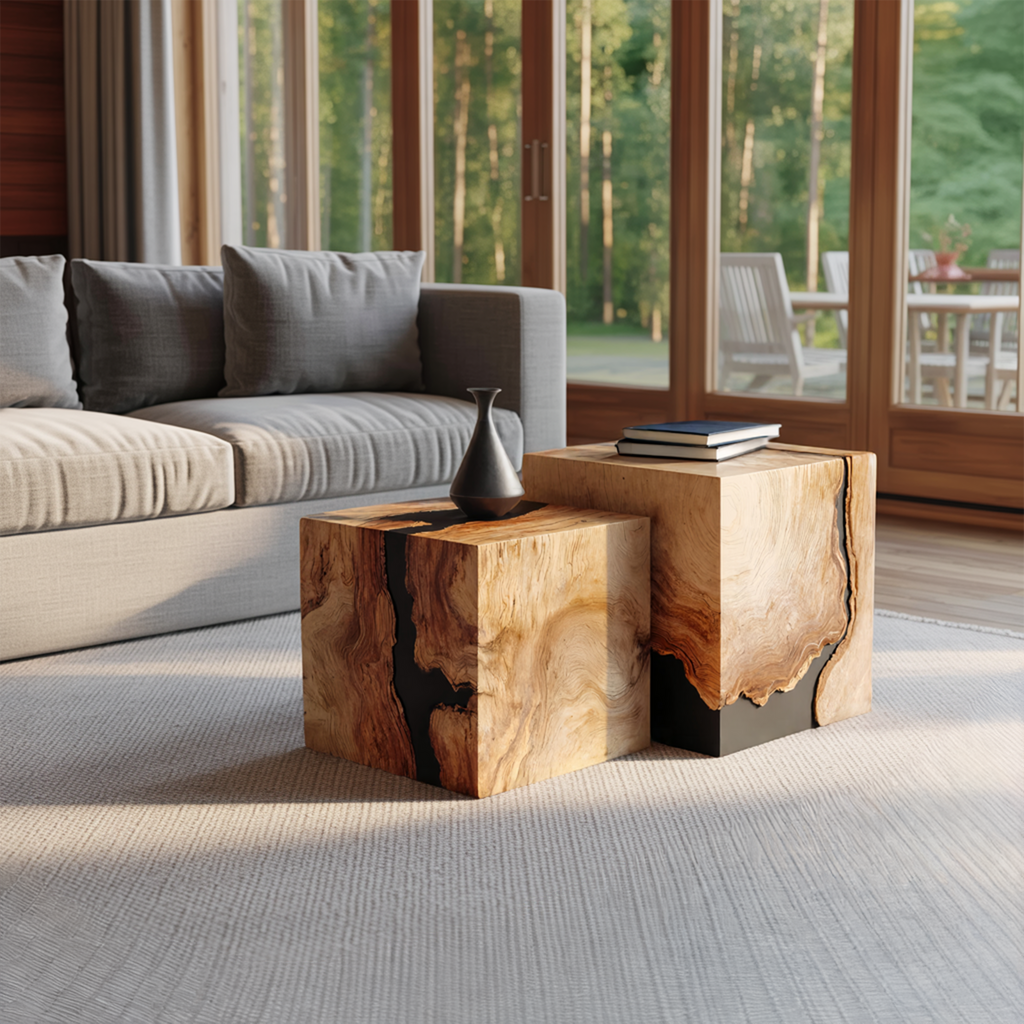 Mid Century Wooden Square Coffee Table For Minimalist Style