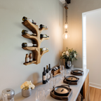 Organic Tree Style Wall Wine Bottle Holder For Kitchen Decor