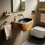 Modern Solid Wood Vanity Sink For Minimalist Bathroom Design