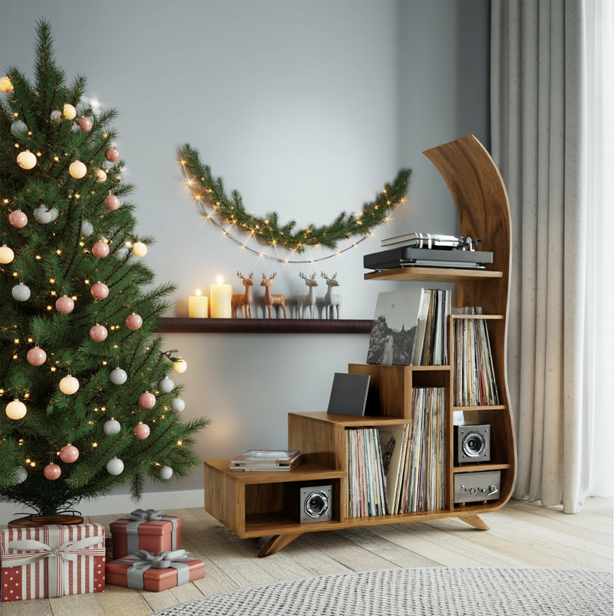 Mid Century Record Stand For Furniture Decor Holiday Edition