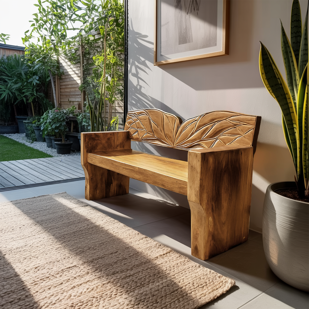 Solid Wood Entryway Bench For Natural Style Home Decor