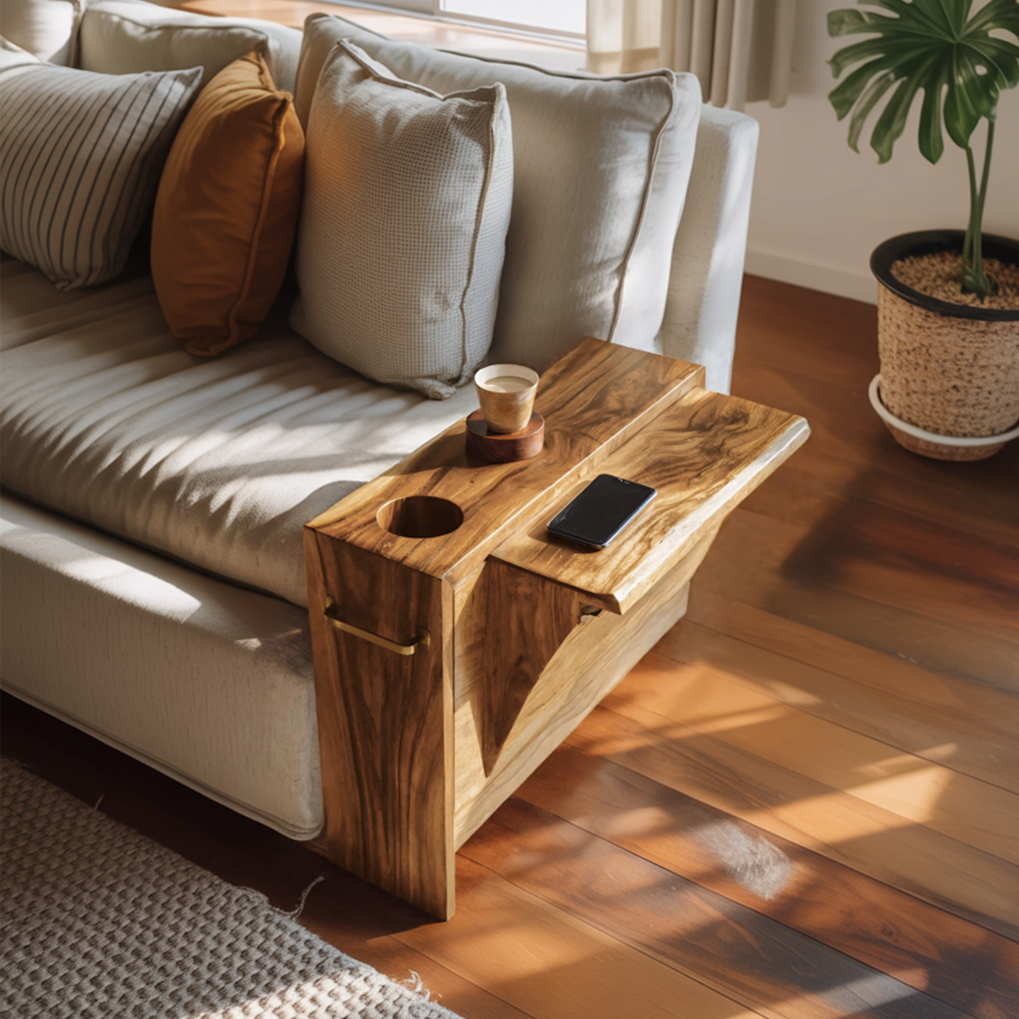Mid Century Wooden Side Table For Bedroom Or Lounge