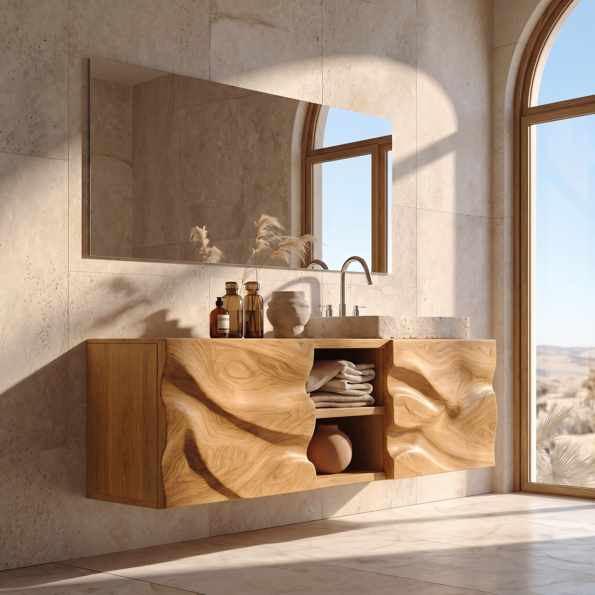 Handcrafted Wall Bathroom Vanity For Modern Bathroom