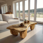 Farmhouse Abstract Solid Wood Coffee Table For Living Room