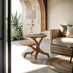 Rustic Round End Table Cozy Living Room Style
