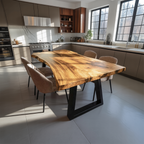 Kitchen Decor Handcrafted Solid Wood Dining Table Natural