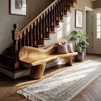Rustic Solid Wood Bench For Entryway And Foyer Decor