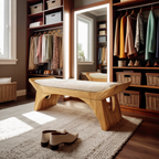 Farmhouse Wooden Bench With Shelf For Bedroom Setup