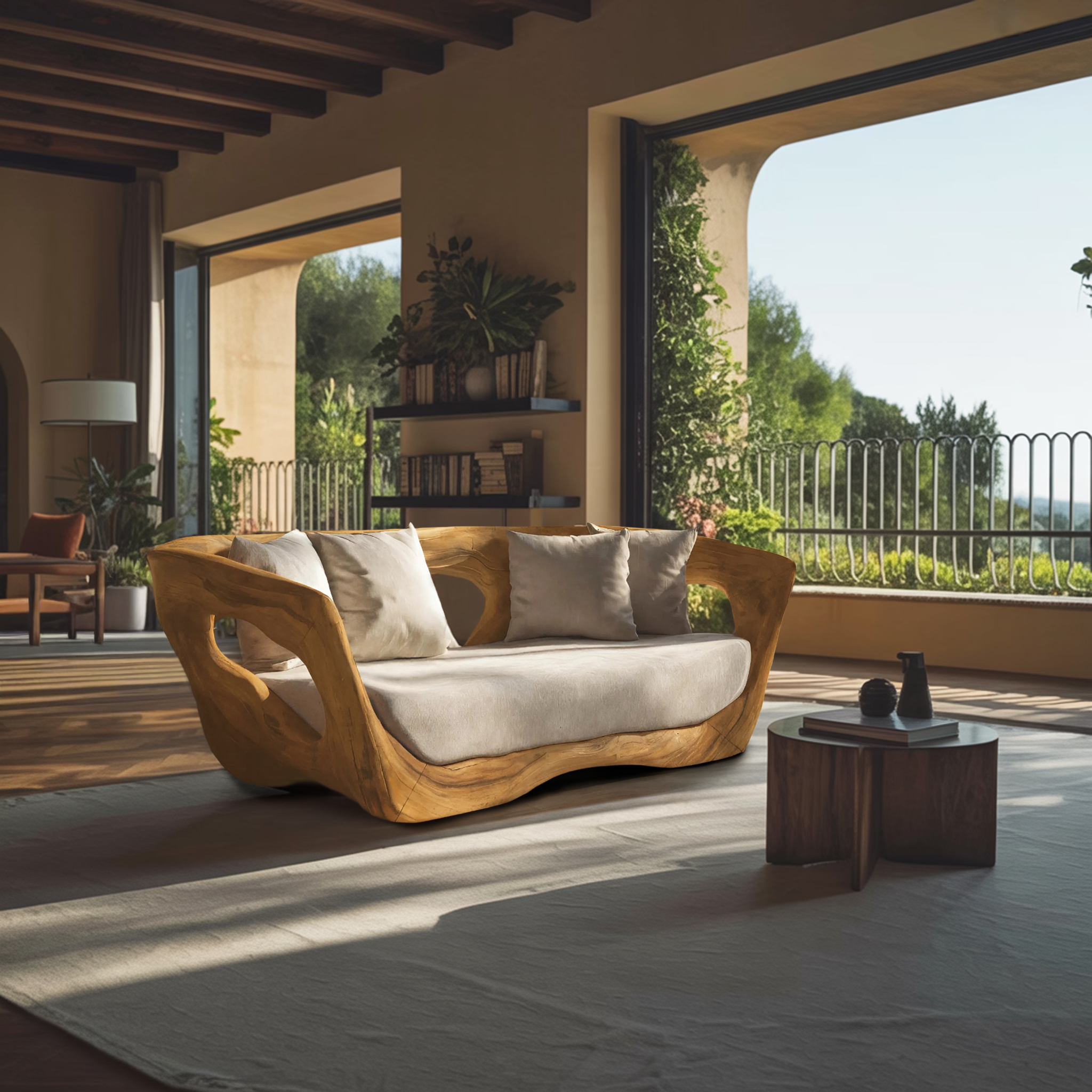 Modern Sculpted Sofa For Living Room Decor