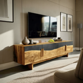 Mid Century Natural Wood Entertainment Unit For Decor