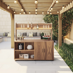 Contemporary Outdoor Bar Table With Hidden Storage For Garden Or Poolside