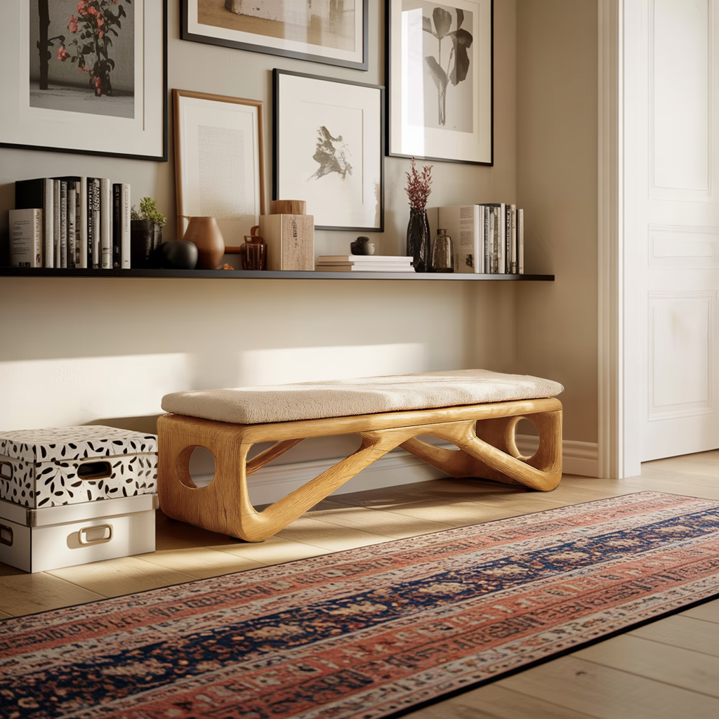 Farmhouse Wooden Bench For Cozy Bedroom Corners