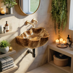 Handcrafted Live Edge Wood Basin For Unique Bedroom Vanity Decor