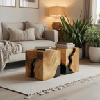 Modern Solid Wood Square Coffee Table For Home Style