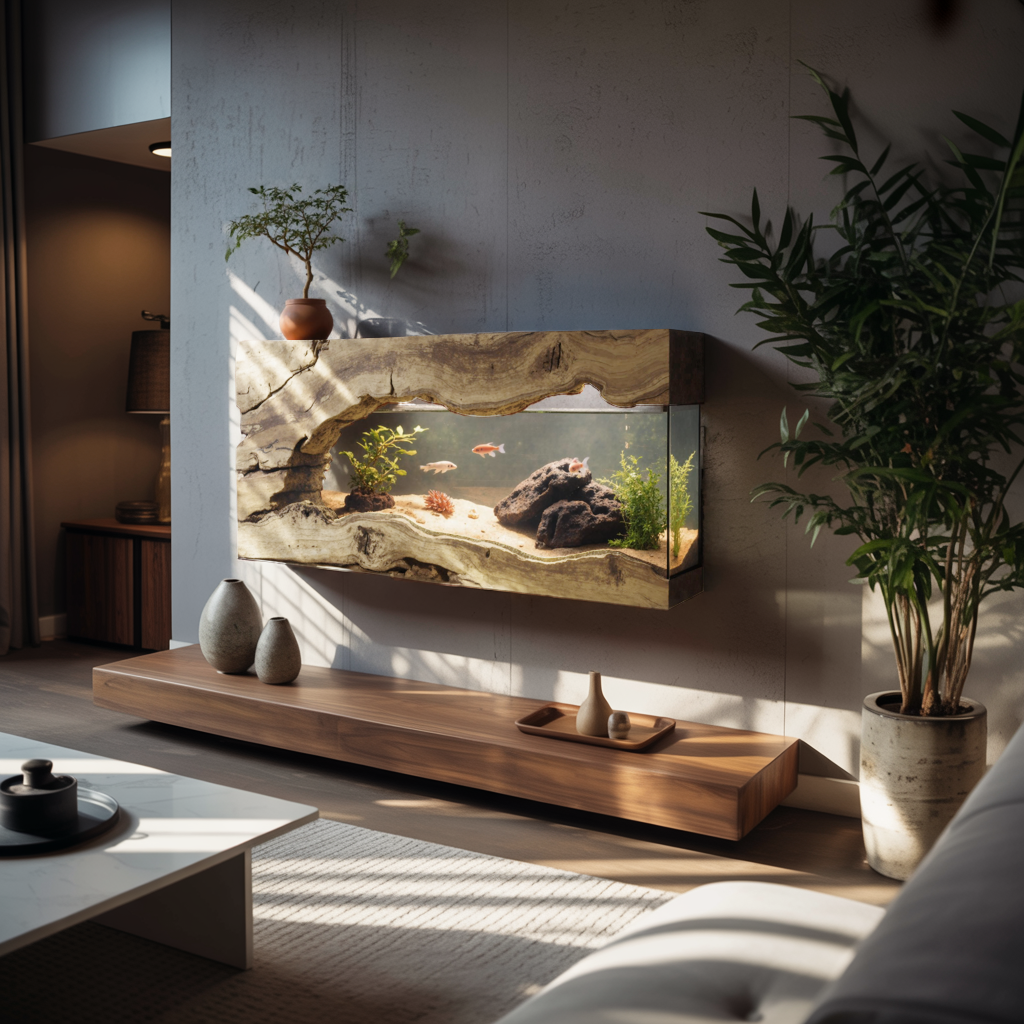 Wall Mounted Aquarium Frame For Living Room And Office