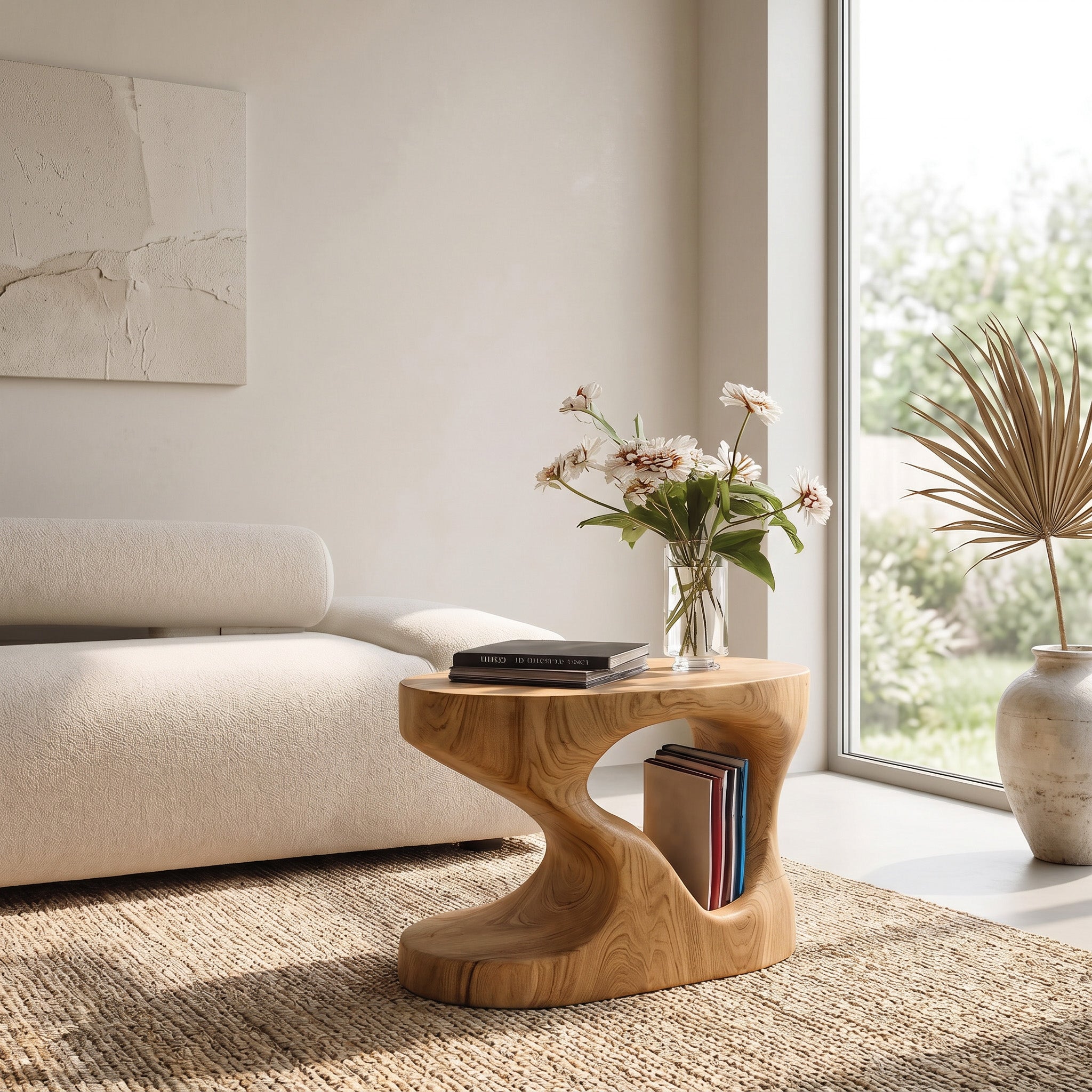 Modern Organic Side Table For Living Room Or Bedroom