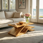 Rustic Coffee Table With Shelf Storage For Living Decor