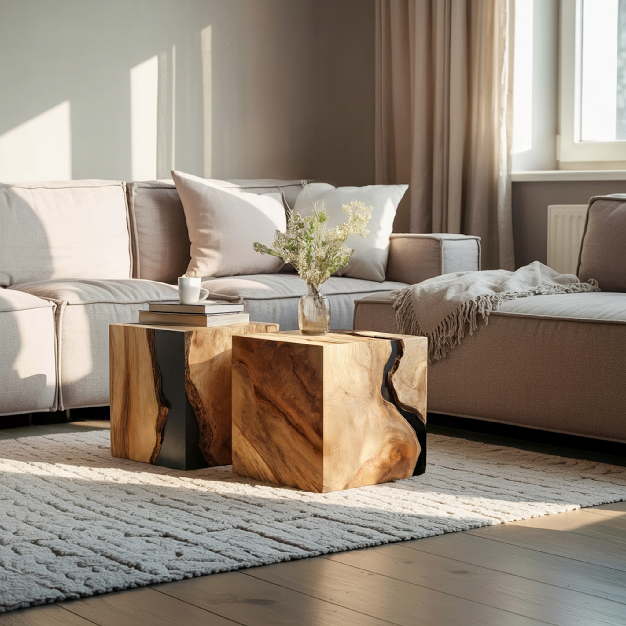 Farmhouse Low Coffee Table For Living Room And Lounge