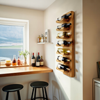 Vertical Wine Bottle Holder Wall Mounted For Dining Or Home Bar
