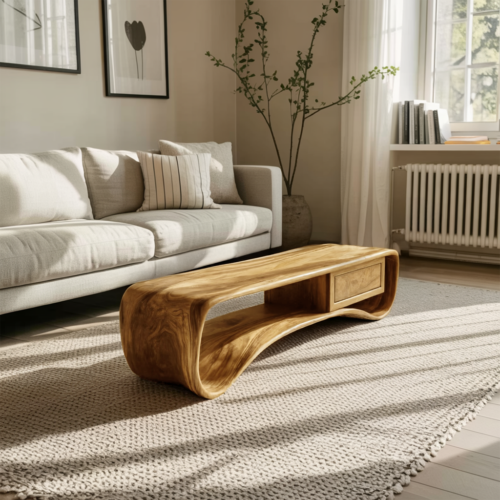 Handcrafted Coffee Table Compact Design For Living Room
