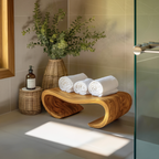 Modern Organic Curved Shower Bench For Spa Or Bathroom