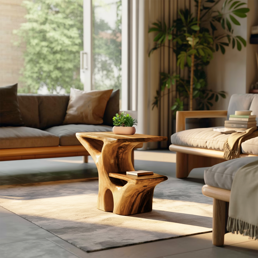 Artistic Side Table Unique Multi-Tiered Design For Home