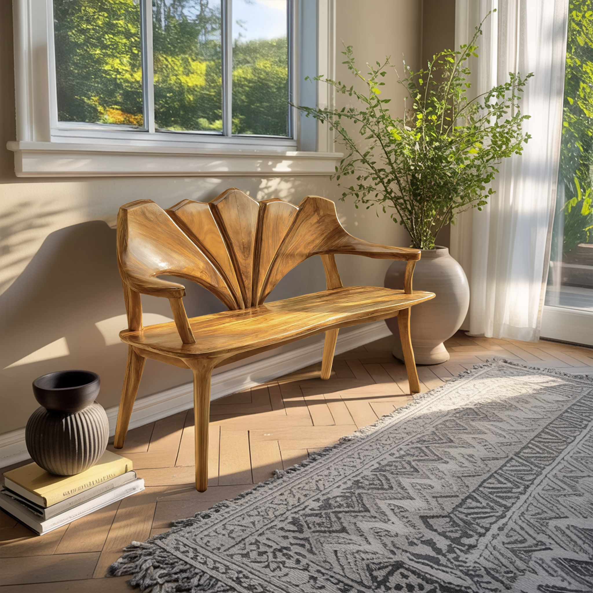 Solid Wood Live Edge Bench For Entryway And Living Area