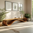 Contemporary Sleek Curved Bench For Entryway Or Home Decor