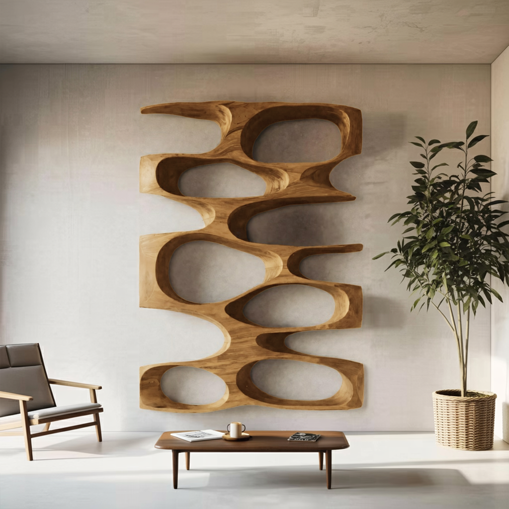 Minimalist Organic Void Form Bookshelf For Living Room