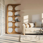 Contemporary Sculptural Vertical Bookshelf For Living Room