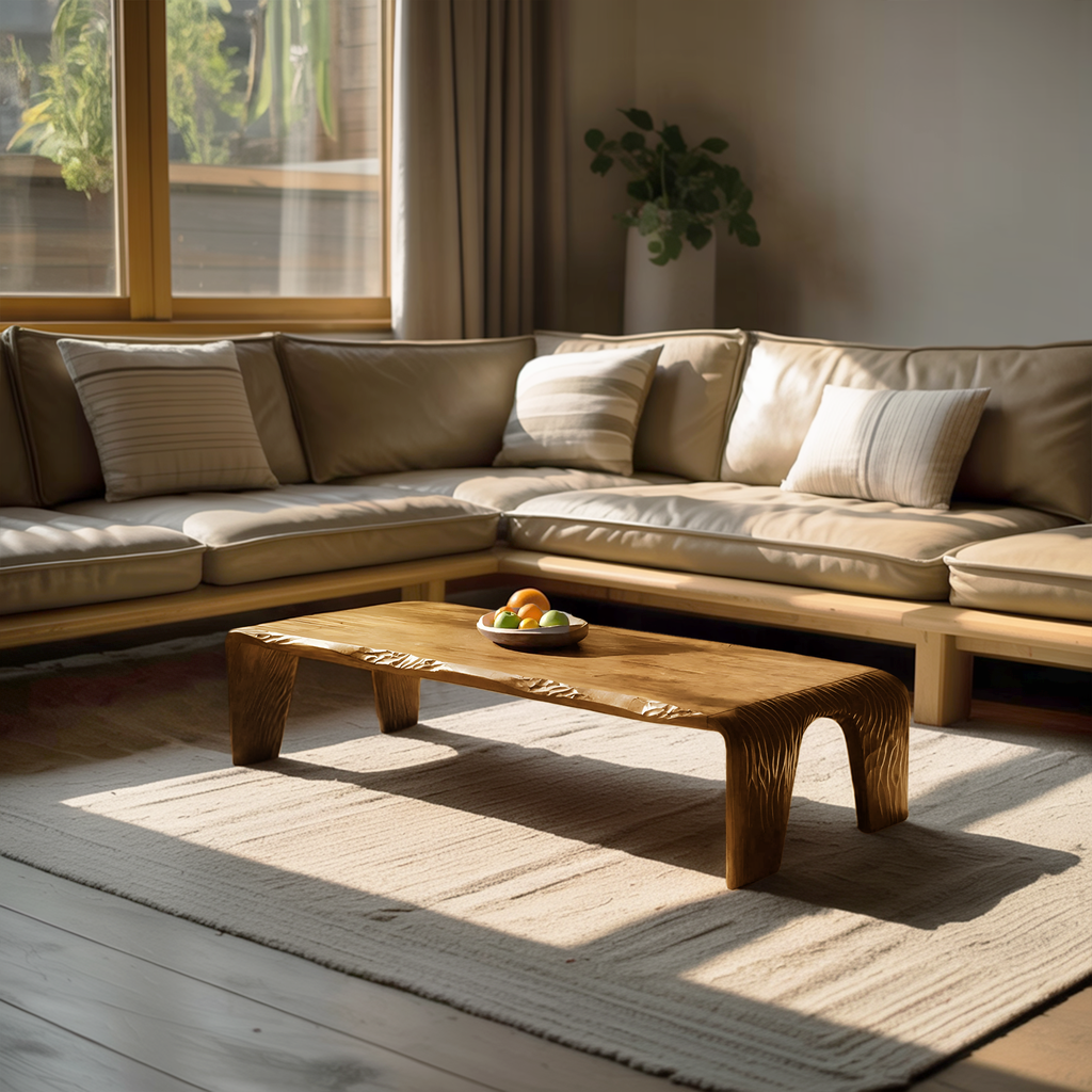 Farmhouse Handcrafted Live Edge Table For Living Room Decor