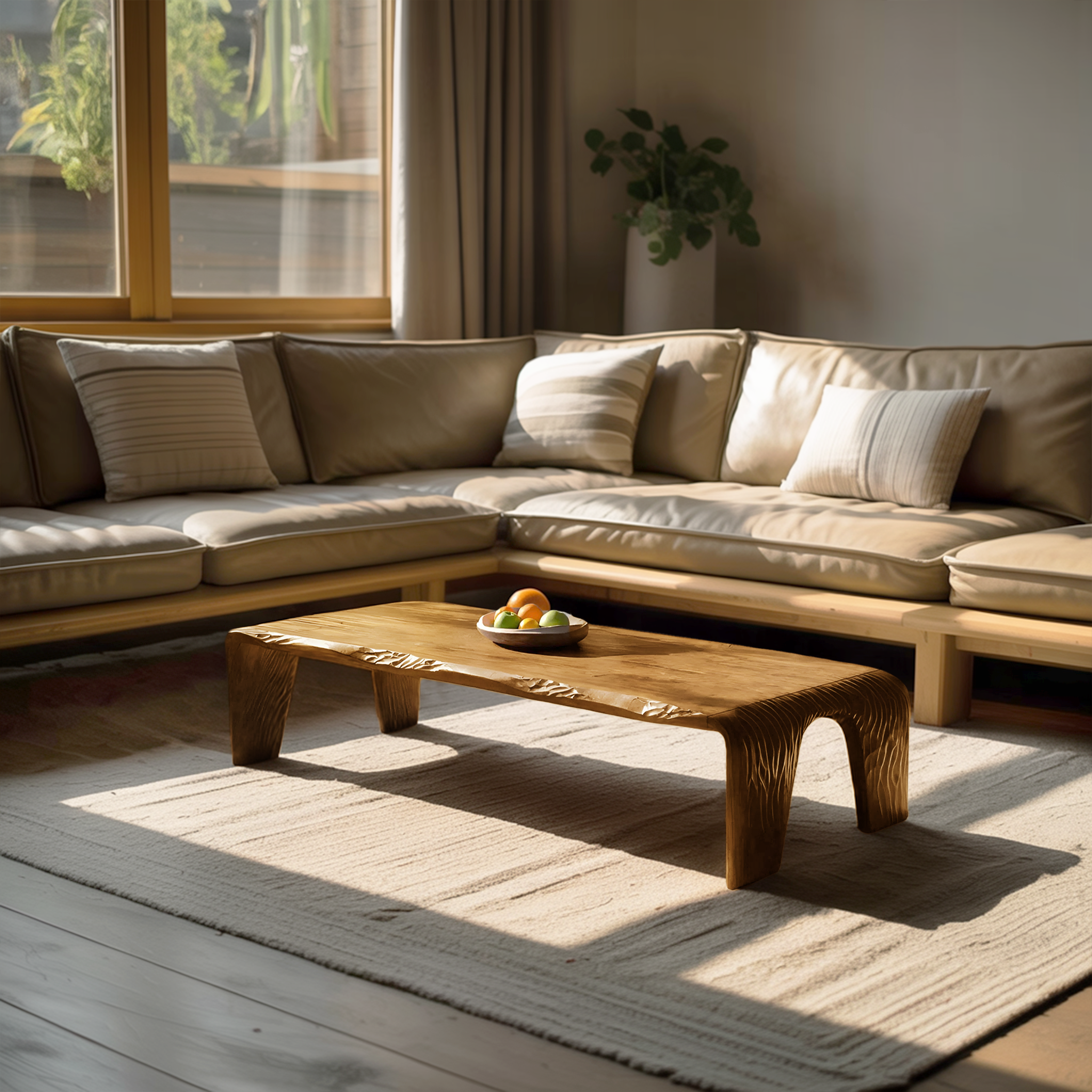 Farmhouse Handcrafted Live Edge Table For Living Room Decor