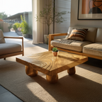 Farmhouse Wooden Live Edge Coffee Table For Entryway Design
