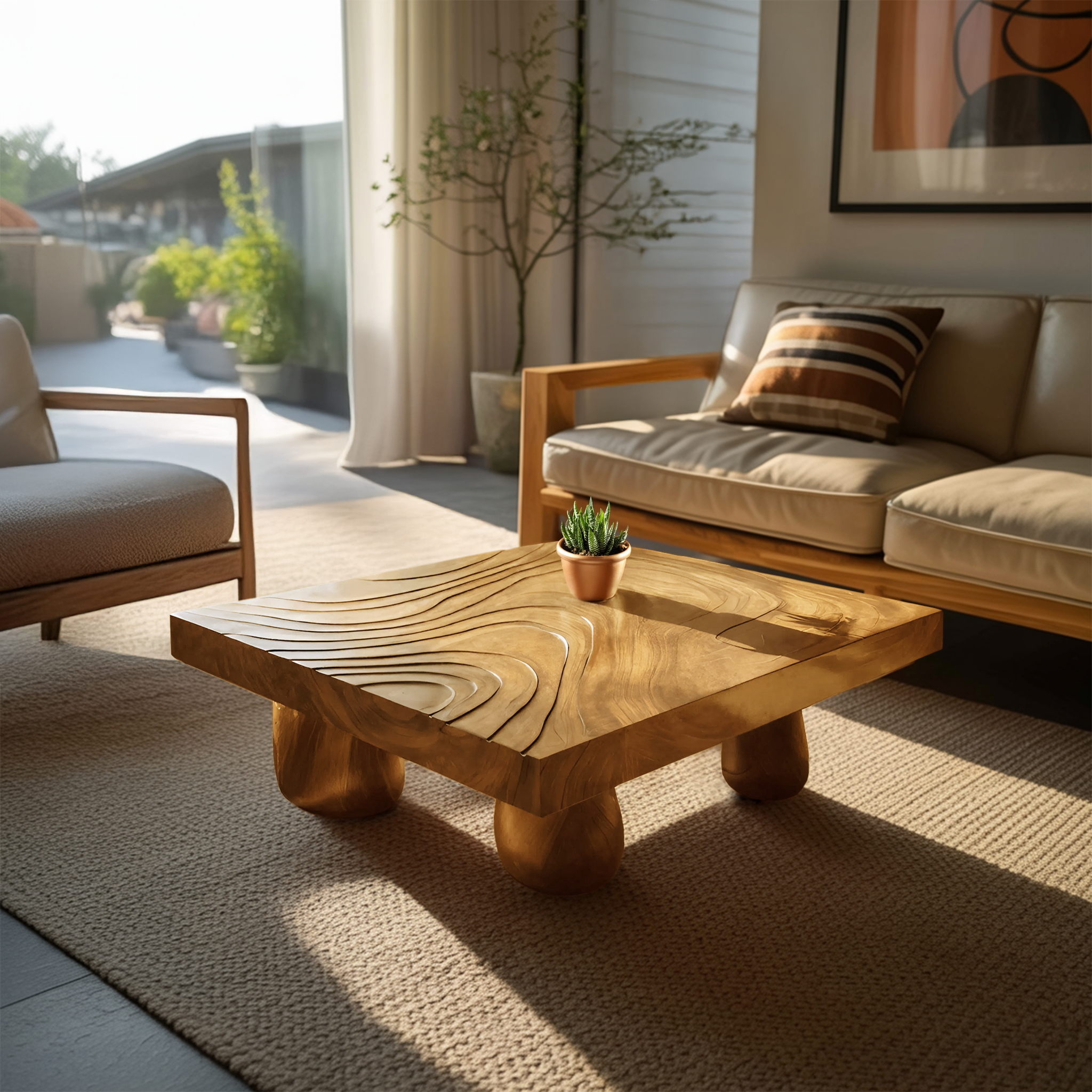 Farmhouse Wooden Live Edge Coffee Table For Entryway Design