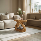 Minimalist Side Table With Storage Shelf For Living Room Decor