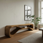Handcrafted Bench Curved Design For Living Room